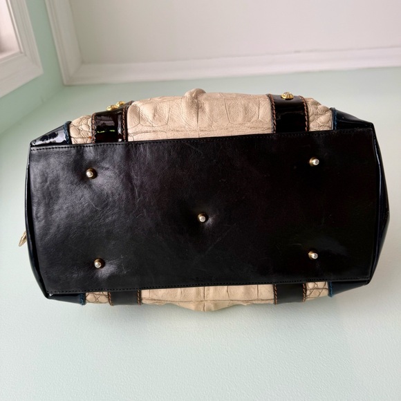 Fabulous Marino Orlandi Beige Croc Leather Large Boxy Purse Bag EUC Statement - Picture 5 of 14